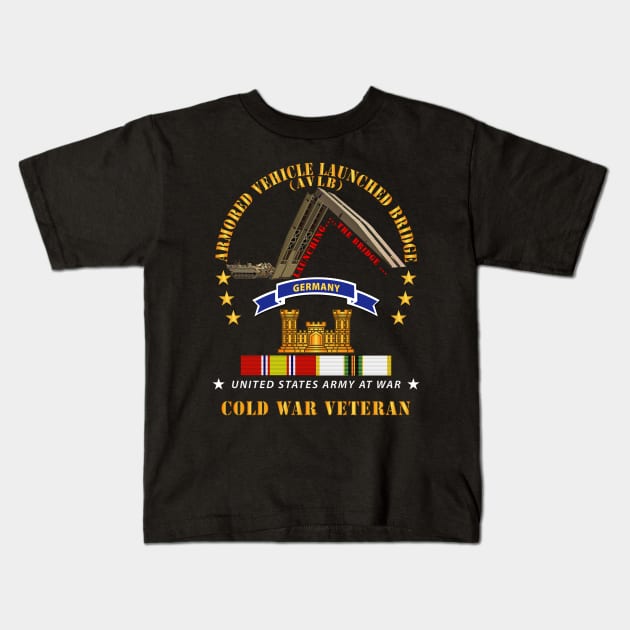 Armoured Vehicle Launcher Bridge (AVLB)  - Launching - w  Germany Tab - COLD WAR VET X 300 Kids T-Shirt by twix123844